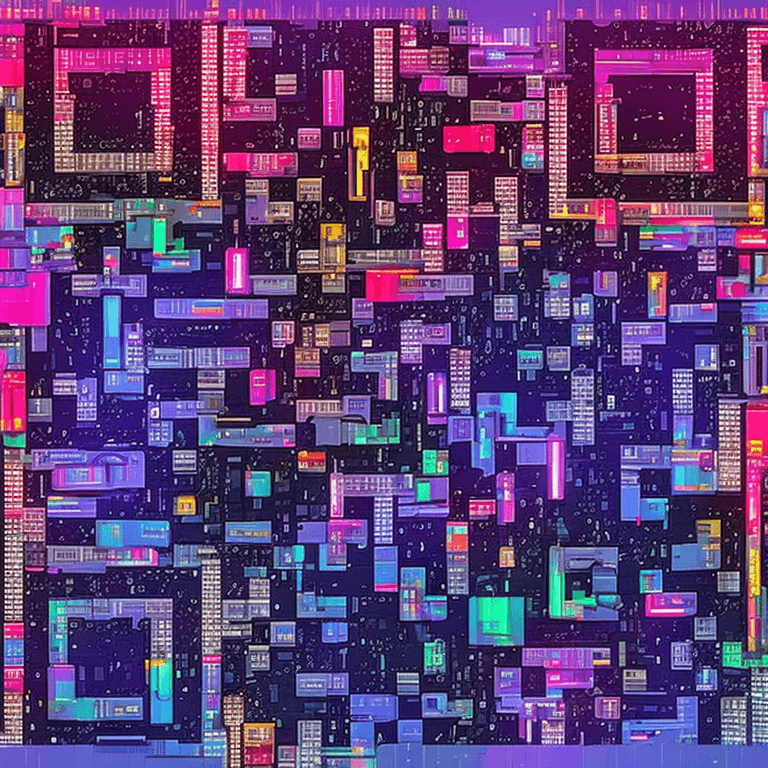 AI QR Code - Cyberpunk City style